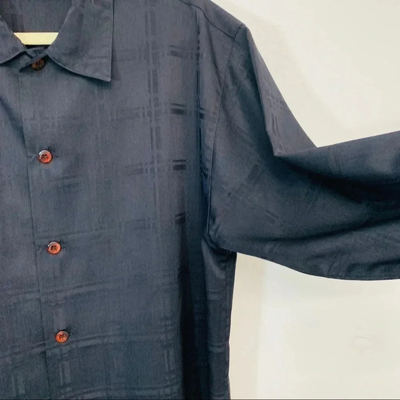 Mens Black Shirt L/36 Vanetti Button Front H47 - Picture 3 of 9